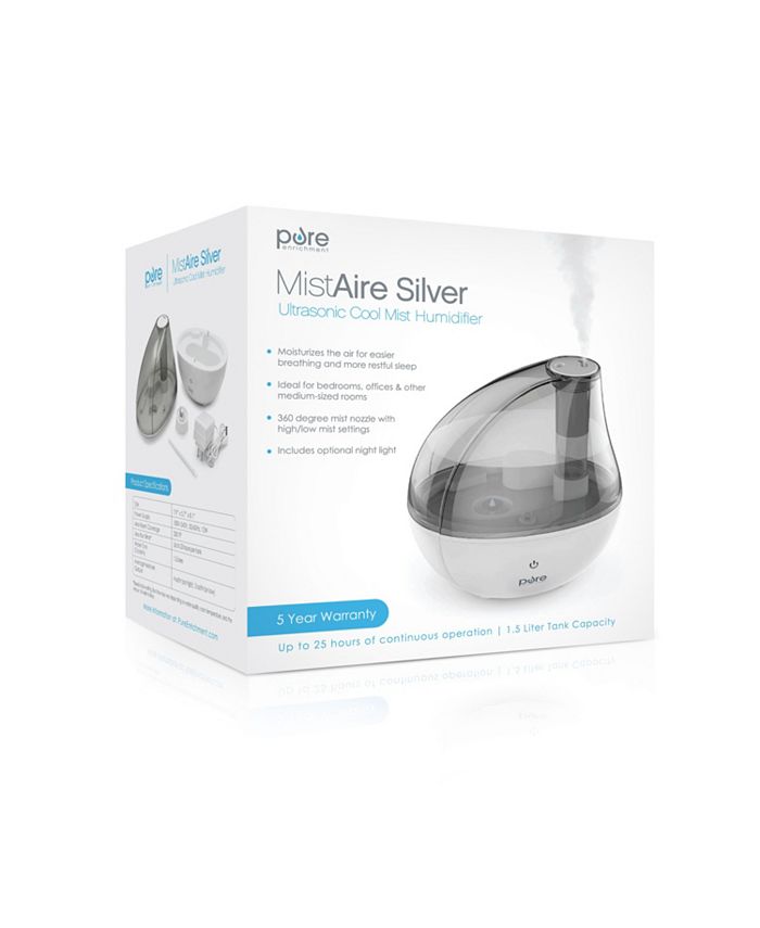 Pure Enrichment MistAire Silver Ultrasonic Cool Mist Humidifier Macy