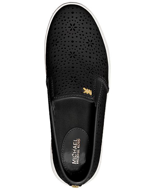 michael kors kane perforated slip on sneakers