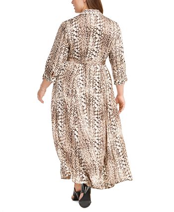 INC International Concepts INC Plus Size Printed Belted Shirtdress ...