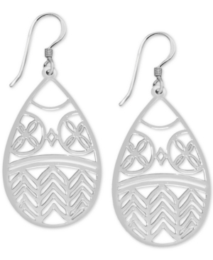 image of Essentials Teardrop Cut-Out Drop Earrings in Fine Silver-Plate