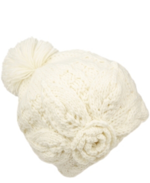 Angela & William Wool Blend Earflap Cap With Sherpa Lining In Ivory