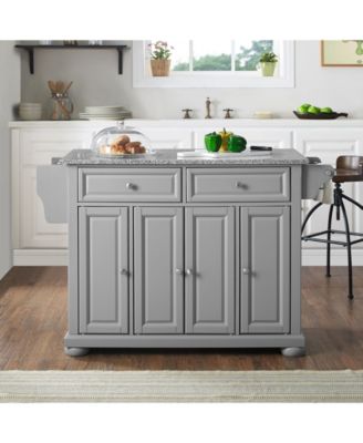 Alexandria Solid Granite Top Kitchen Island
