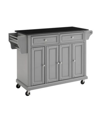 Crosley Solid Black Granite Top Kitchen Cart, Island