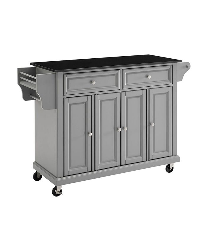 Crosley Solid Black Granite Top Kitchen Cart, Island Macy's