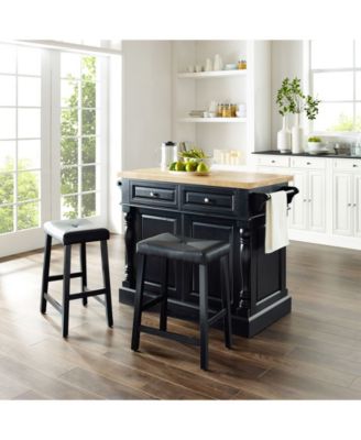 Crosley Oxford Butcher Block Top Kitchen Island With 24 Upholstered   16253772 Fpx.tif