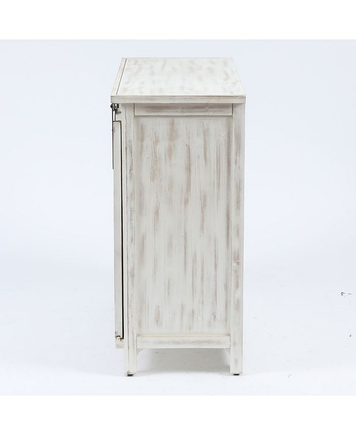 LuxenHome White Wood Storage Cabinet