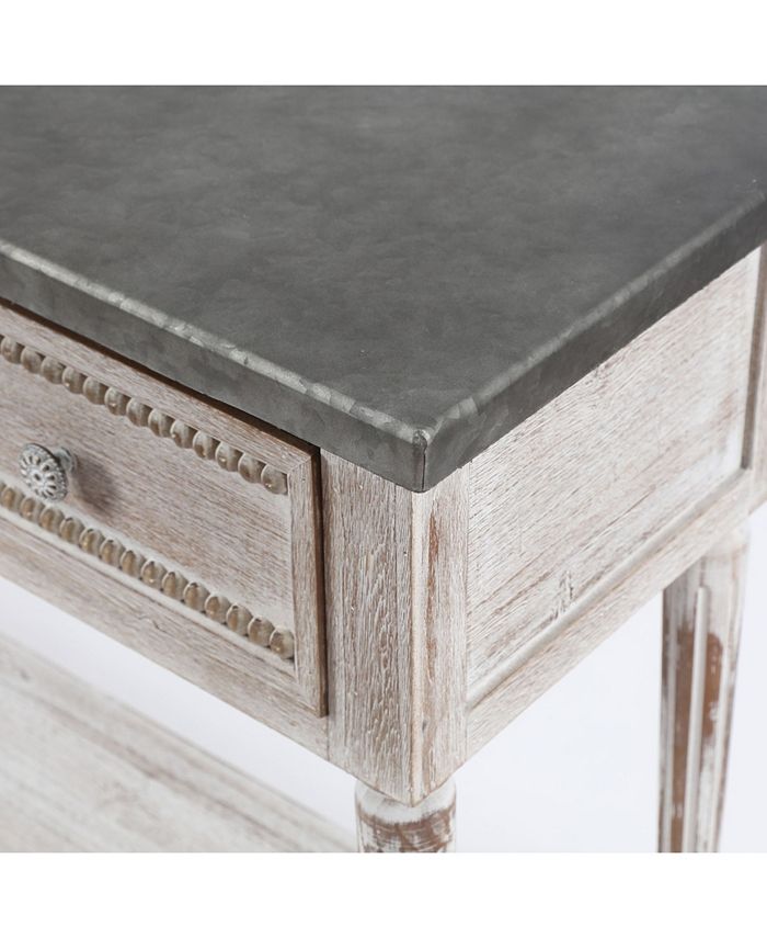 Luxen Home Wood And Metal Farmhouse Distressed Console Table Macy's