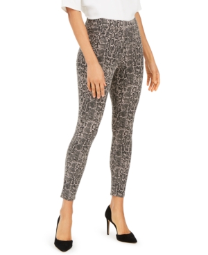 Spanx Slim Built In Contoured Power Waistband Jegging In Snake Print-multi In Taupe Snakeskin