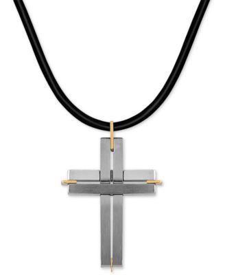 leather necklace with cross pendant