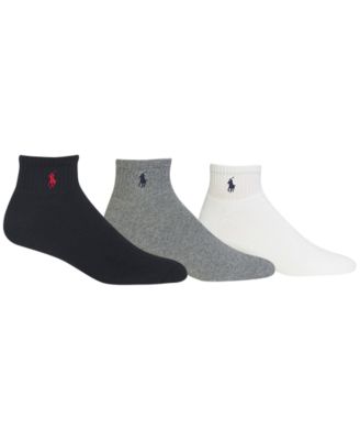 ralph lauren men's socks athletic quarter 3 pack