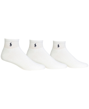 Polo Ralph Lauren Men's Socks Extended Size Classic Athletic Quarter 3 Pack