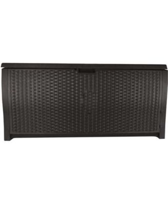 Suncast DBW9200 99 Gallon Outdoor Resin Patio Storage Chest with Handles, Mocha
