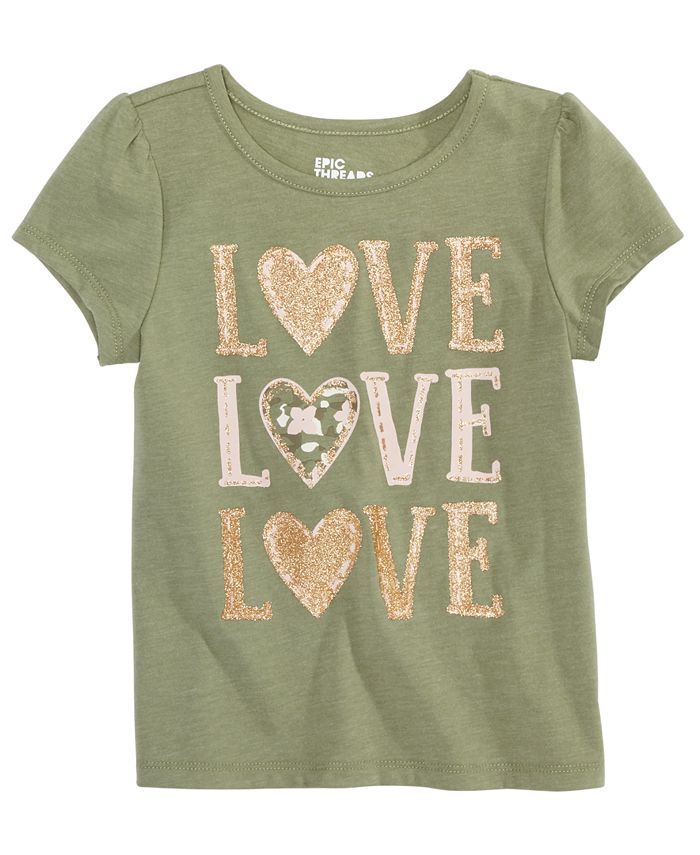 Epic Threads Toddler Girls Stacked Love T-Shirt, Created for Macy's ...