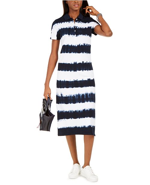 Tommy Hilfiger Cotton Pique Tie Dye Polo Dress Reviews Women