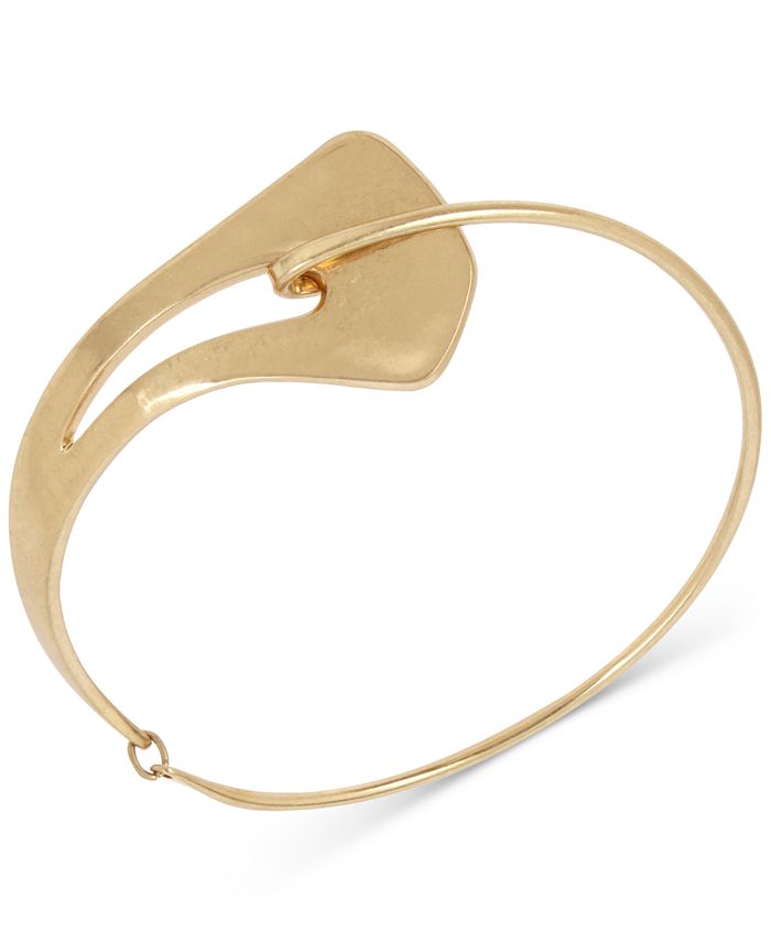 Robert Lee Morris Soho GoldTone Sculptural Frontal Round Wire 17