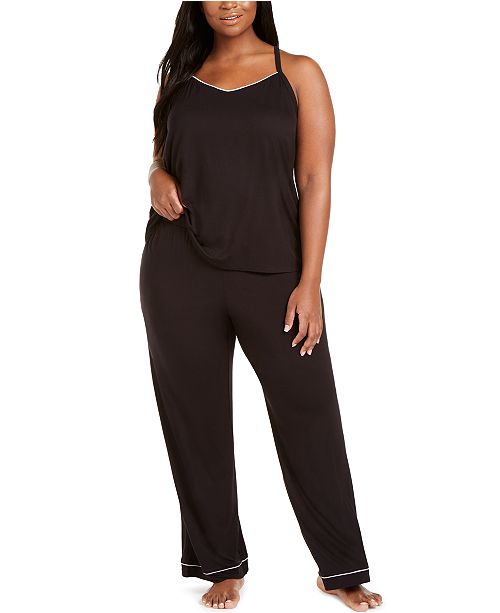 Alfani Plus Size Knit Tank Top Pajama Set Created For Macy S