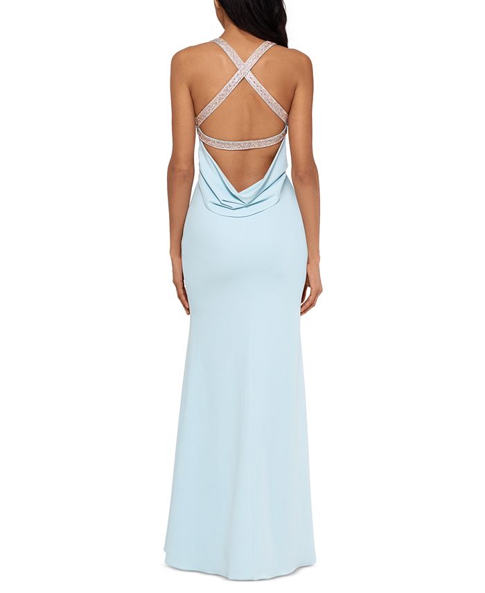 Betsy & Adam Beaded-Strap Gown - Macy's