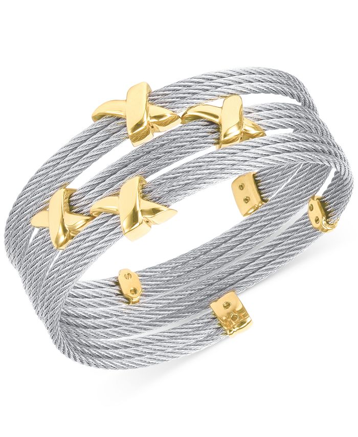 CHARRIOL Twist Cable Wide Wrap Bracelet in Stainless Steel Gold
