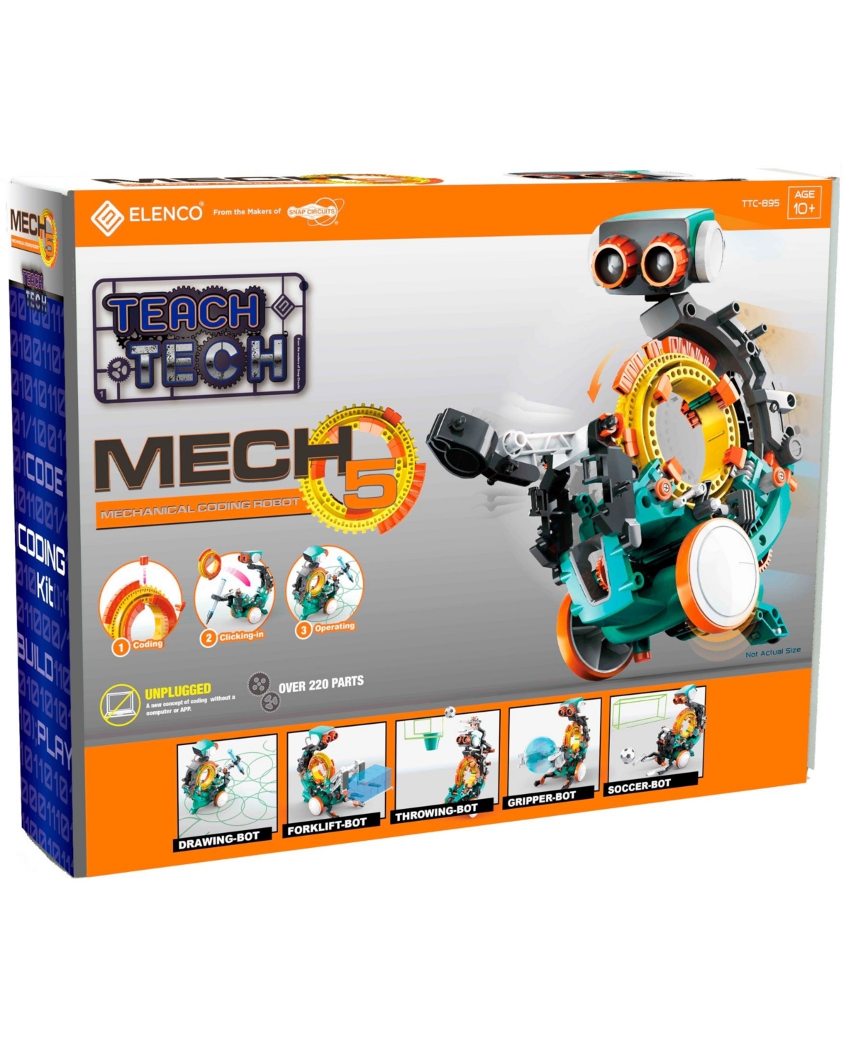 Redbox Teach Tech Mech-5 Programmable Mechanical Robot Coding Kit Stem Educational Toys In Multi