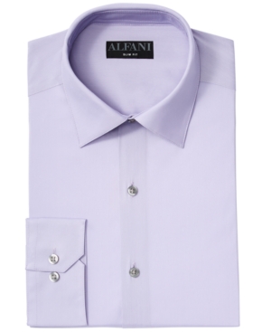 Alfani Men's Slim-Fit Performance Stretch Solid Dress Shirt, Created for Macy's