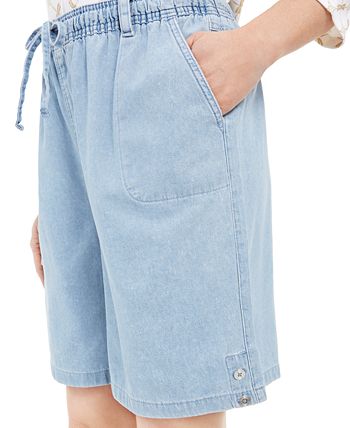 Karen Scott Petite Cotton Pull-On Shorts, Created for Macy's & Reviews ...