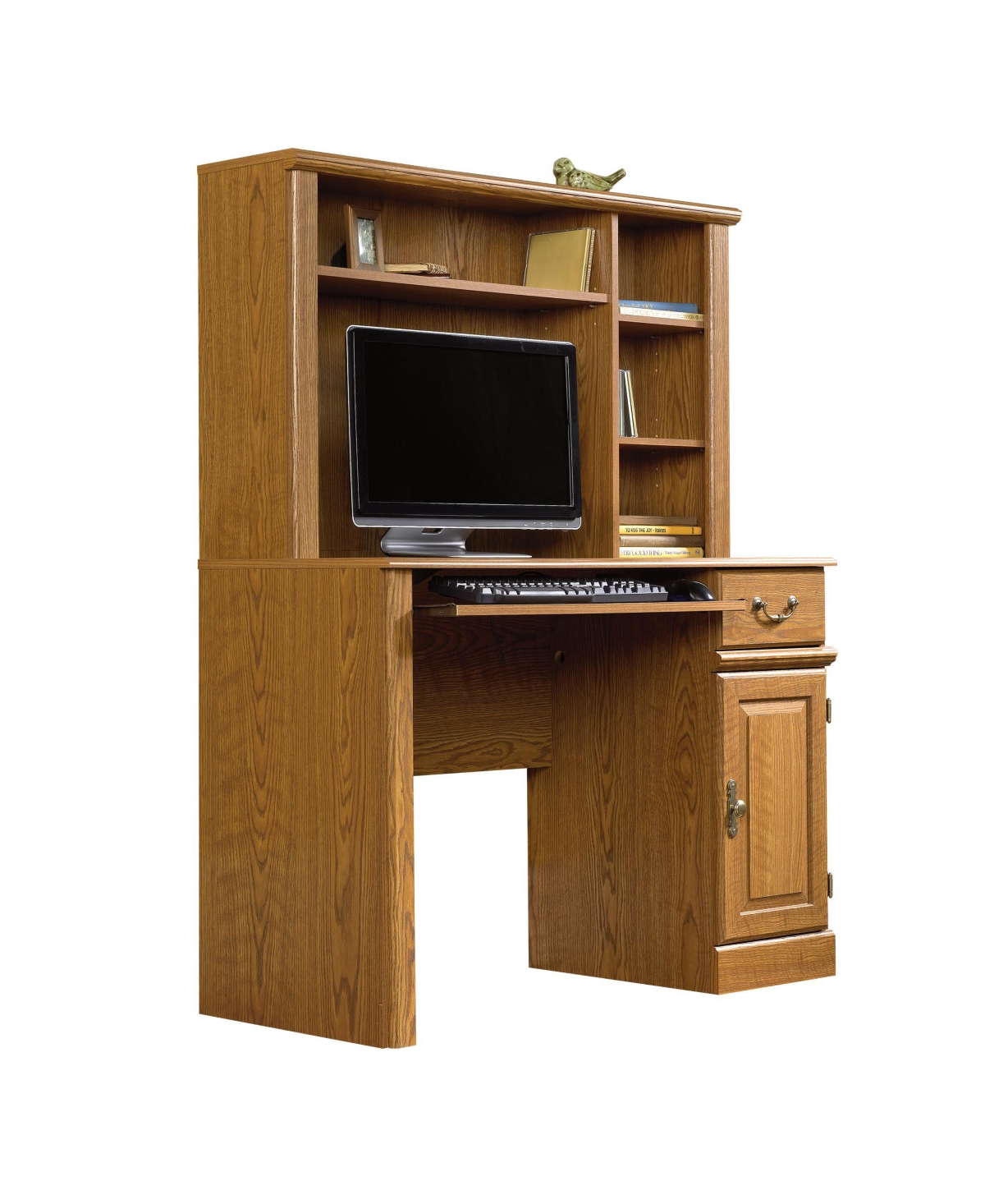 Sauder Orchard Hills Computer Desk with Hutch - Carolina oak finish