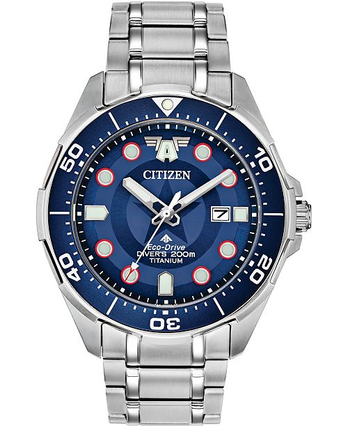 citizen men's silver titanium bracelet watch