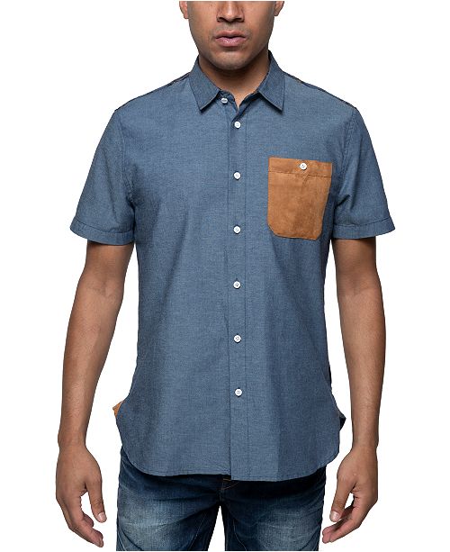 Sean John Men S Chambray Plaid Shirt Reviews Casual Button