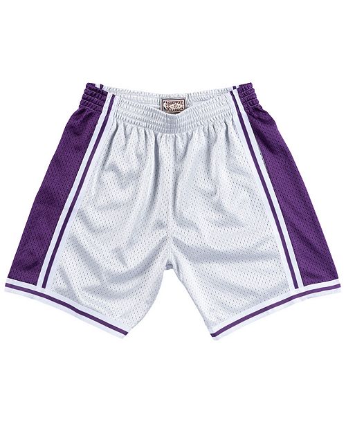 Mitchell Ness Men S Los Angeles Lakers Platinum Swingman Shorts