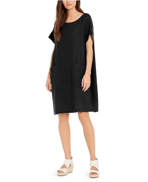 Eileen Fisher Textured Organic Cotton Shift Dress & Reviews - Dresses ...
