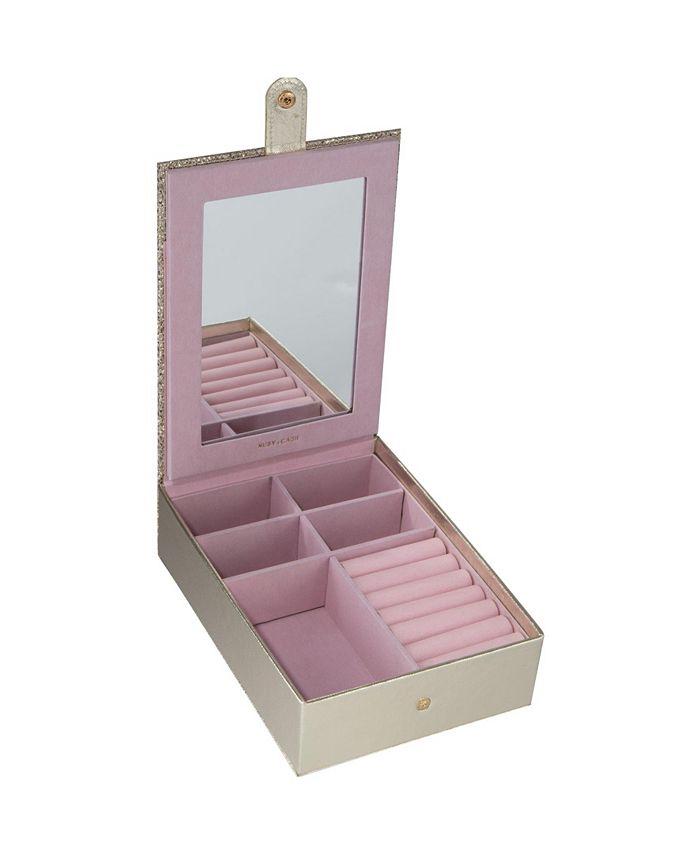 Ruby + Cash Multi Compartment Jewelry Organizer Box with Vanity Mirror ...