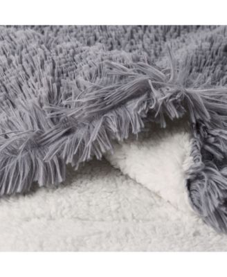 Faux-Rabbit Reversible Oversized Throw, 60" x 70"