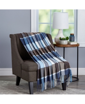 Baldwin Home Luxurious Soft Throw Blanket In Blue/gray