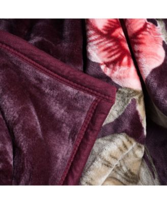 Rose Heavy Thick Plush Mink Oversized Throw, 74" x 91"