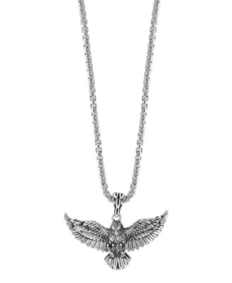 EFFY Collection EFFY® Men's Black Spinel Eagle Pendant 22