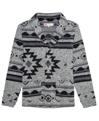 levi's men's reverve geometric fleece cardigan