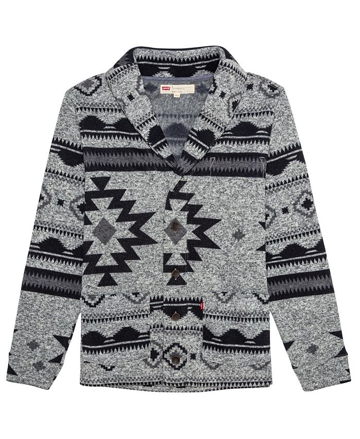 Levi's Men's Reverve Geometric Fleece Cardigan & Reviews - Sweaters - Men -  Macy's