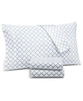 Charter Club - New Geo Cotton 550-Thread Count 4-Pc. California King Sheet Set