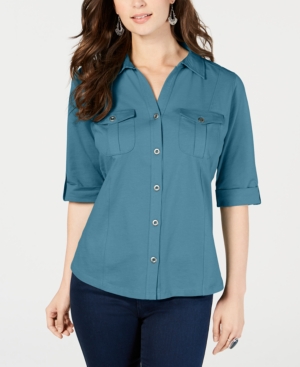 image of Style & Co Utility Shirt, Created for Macy-s