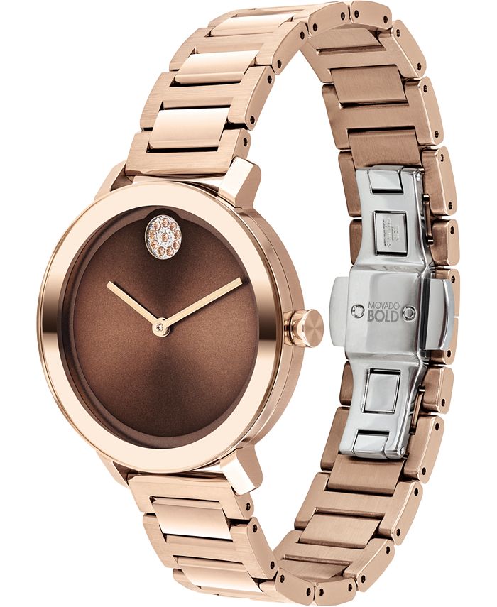 Movado Women's Swiss BOLD Carnation GoldTone Stainless Steel Bracelet