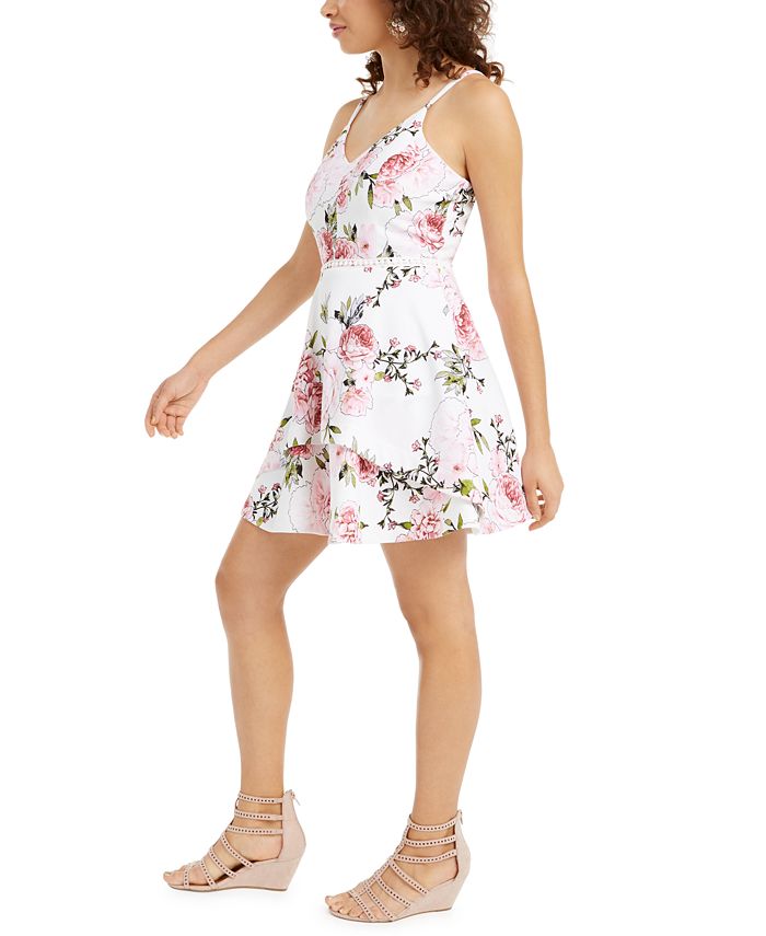 Speechless Juniors' Printed Fit & Flare Dress, Created for Macy's - Macy's