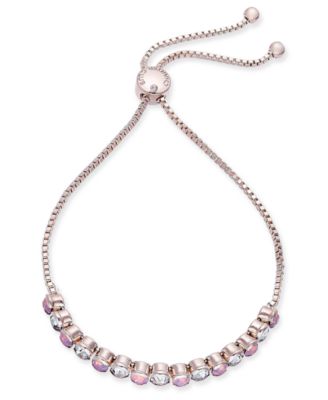 Charter Club - Gold-Tone Crystal & Stone Tennis Slider Bracelet