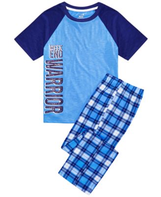 Max & Olivia - Big Boys 2-Pc. Weekend Warrior Pajamas Set