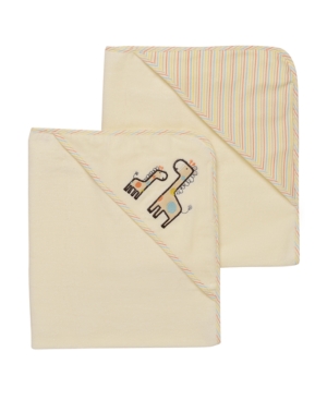 Little Me Neutral Giraffe 2 Pack Hooded Towel Set