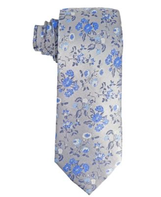 Duchamp London 100% silk 2024 designer tie gray floral necktie FREE SHIPPING