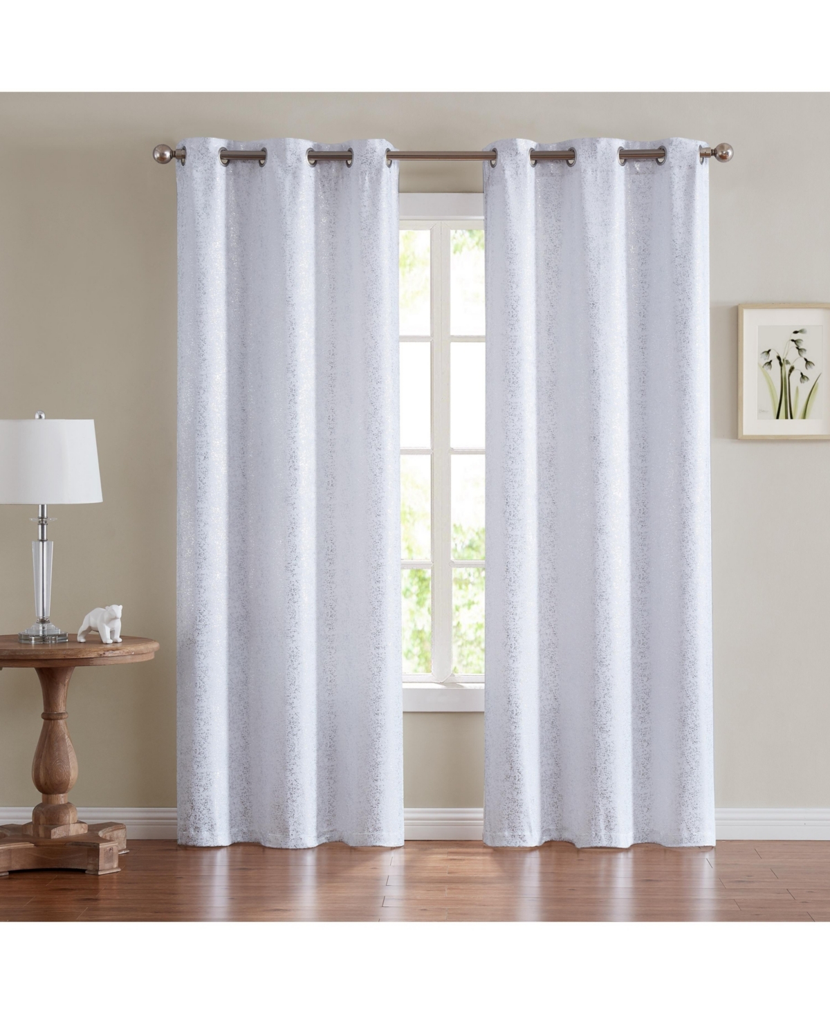 Artistic Blackout Window Panel Pair, 76" x 84" - Silver
