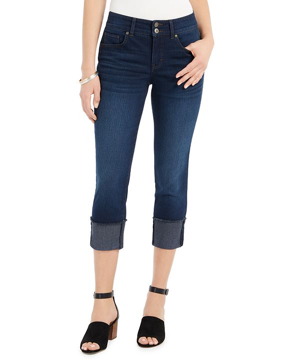 Style & Co Petite Curvy-Fit Cuffed Capri Jeans, Created for Macy's ...