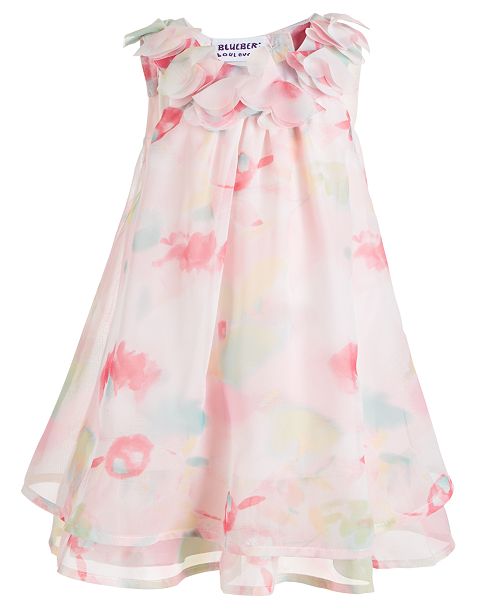 Blueberi Boulevard Baby Girls Floral-Print Chiffon Dress & Reviews ...