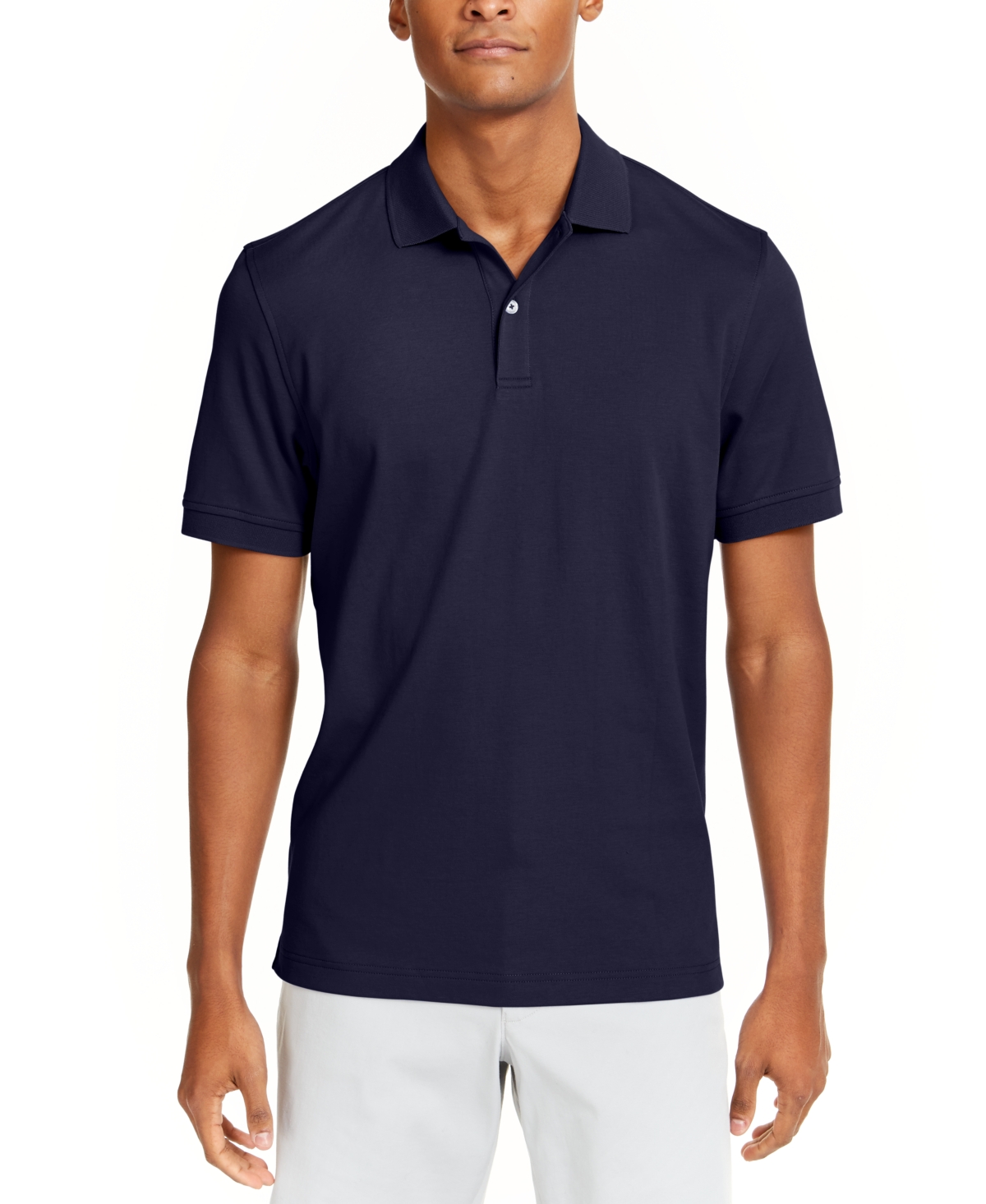 Men's Soft Touch Interlock Polo, Created for Macy's - Navy Blue
