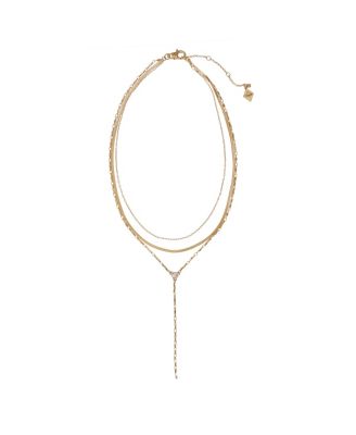 Christian Siriano New York - Gold Tone 3 Row Chain Necklace